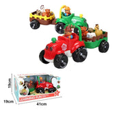 Farmer car music lights animals sounds kids DIY toys farm tractor toy for 3+